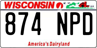 WI license plate 874NPD