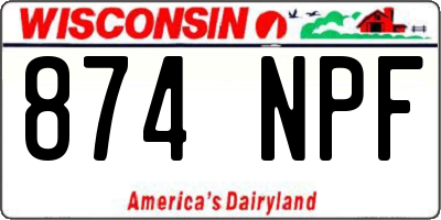 WI license plate 874NPF