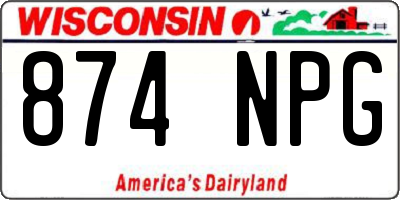 WI license plate 874NPG