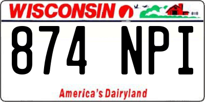 WI license plate 874NPI