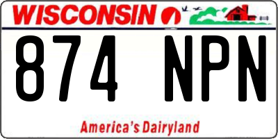 WI license plate 874NPN