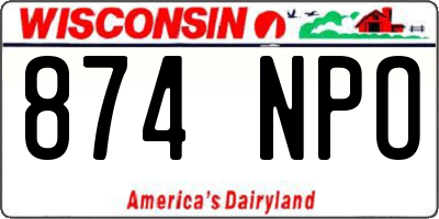 WI license plate 874NPO