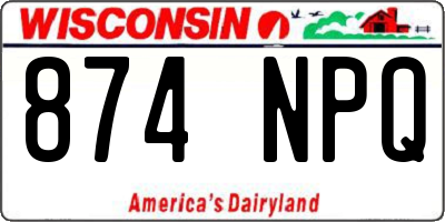WI license plate 874NPQ