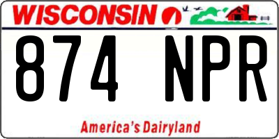WI license plate 874NPR