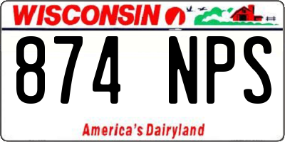 WI license plate 874NPS