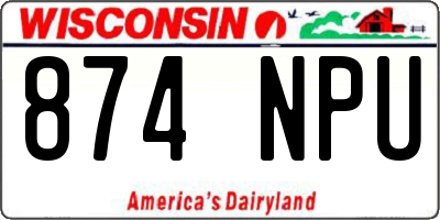 WI license plate 874NPU