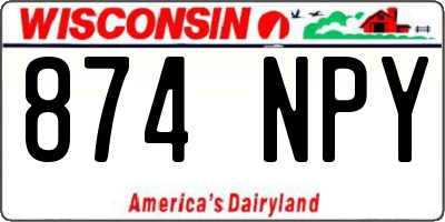 WI license plate 874NPY
