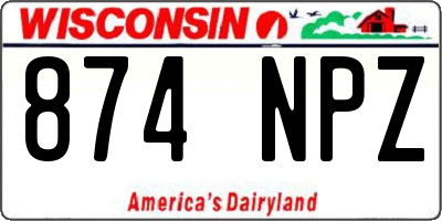 WI license plate 874NPZ