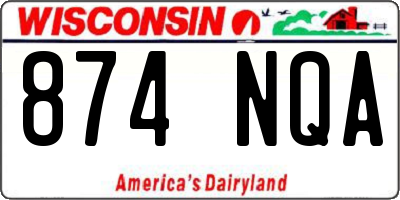 WI license plate 874NQA