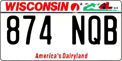 WI license plate 874NQB