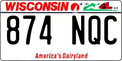 WI license plate 874NQC