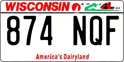 WI license plate 874NQF