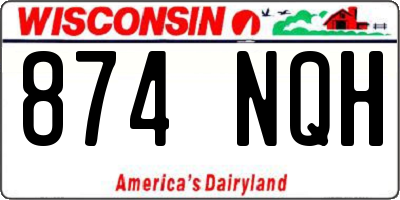 WI license plate 874NQH