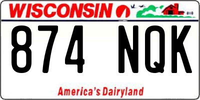 WI license plate 874NQK