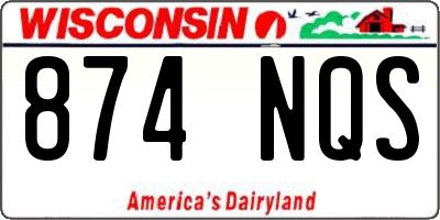 WI license plate 874NQS