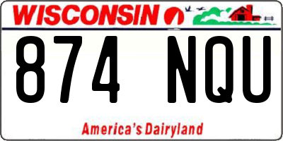 WI license plate 874NQU