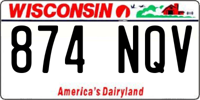 WI license plate 874NQV
