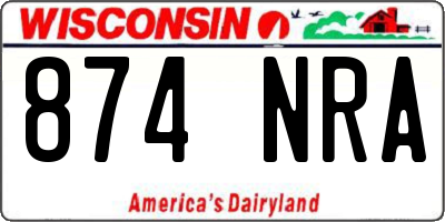 WI license plate 874NRA