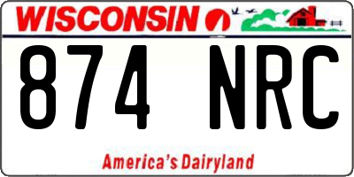 WI license plate 874NRC