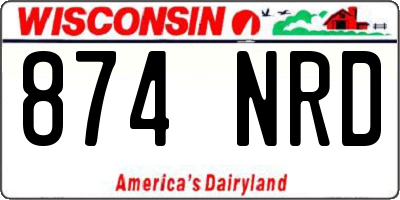 WI license plate 874NRD