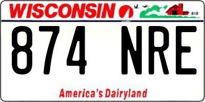 WI license plate 874NRE