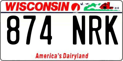 WI license plate 874NRK