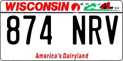 WI license plate 874NRV