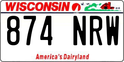 WI license plate 874NRW