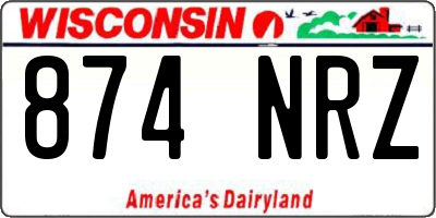WI license plate 874NRZ