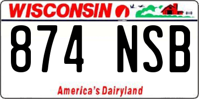 WI license plate 874NSB