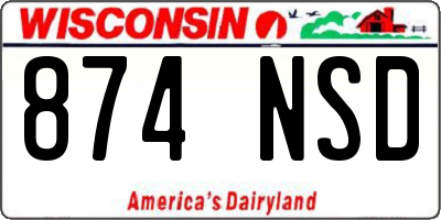 WI license plate 874NSD
