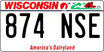 WI license plate 874NSE