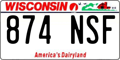 WI license plate 874NSF