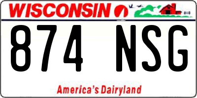 WI license plate 874NSG