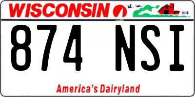 WI license plate 874NSI