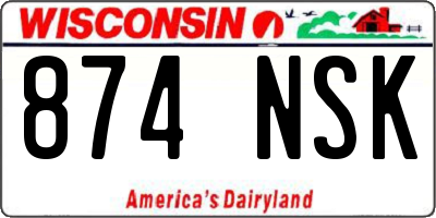 WI license plate 874NSK
