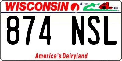 WI license plate 874NSL