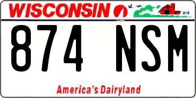 WI license plate 874NSM