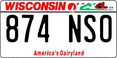 WI license plate 874NSO