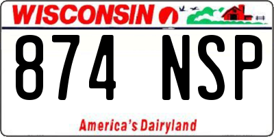 WI license plate 874NSP