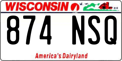 WI license plate 874NSQ