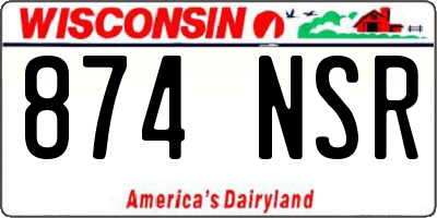 WI license plate 874NSR