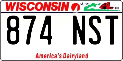 WI license plate 874NST