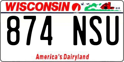 WI license plate 874NSU