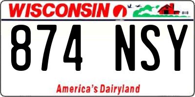 WI license plate 874NSY