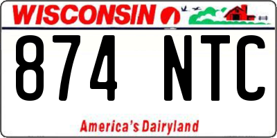 WI license plate 874NTC