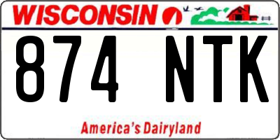 WI license plate 874NTK