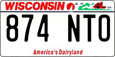 WI license plate 874NTO