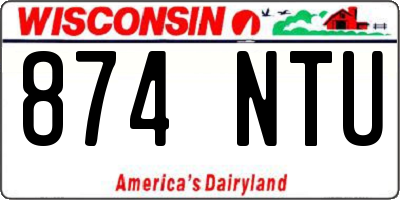 WI license plate 874NTU