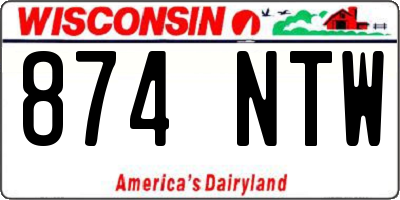 WI license plate 874NTW
